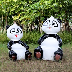 Fibreglass Panda seat garden outdoor statue sculpture
