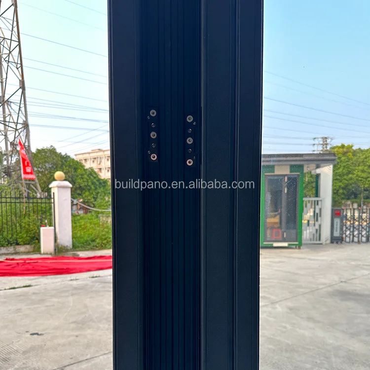 Aluminum alloy glass panel bifold doors Aluminum bifold door profiles hardware hinges fittings folding door with blinds