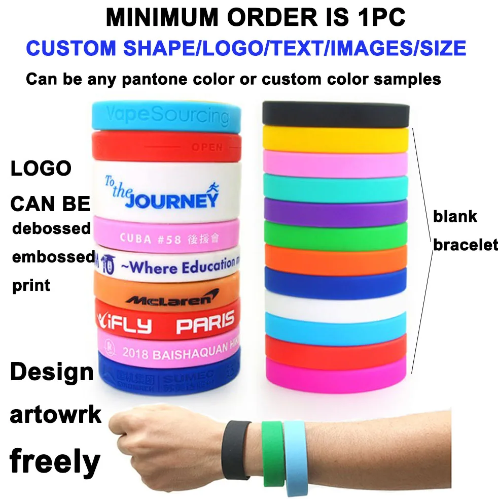 factory cheap promotional eco-friendly no minimum custom logo text silicone wristbands