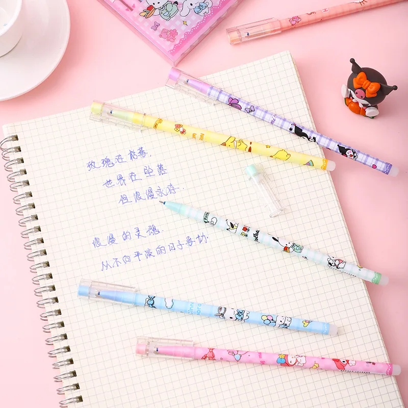 Cute Family Erasable Straight Rod Neutral Pen Cartoon High Beauty Girl Signature Pen Hot Erasable Water Pen