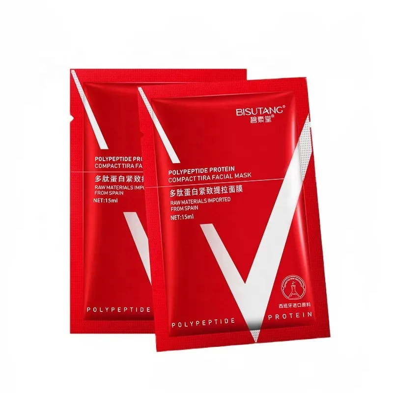 Hot Sale Peptide Protein Lift V Line Face Sheet Mask Skin Care Firming Moisturizing Facial Mask for Private Label