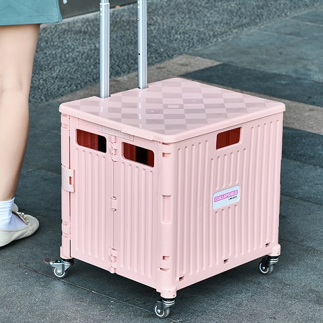 Rmier 2024 Modern Camping Folding Storage Trolley Case Lightweight Folding Trolley For Shopping Pick Up Courier With Wheels