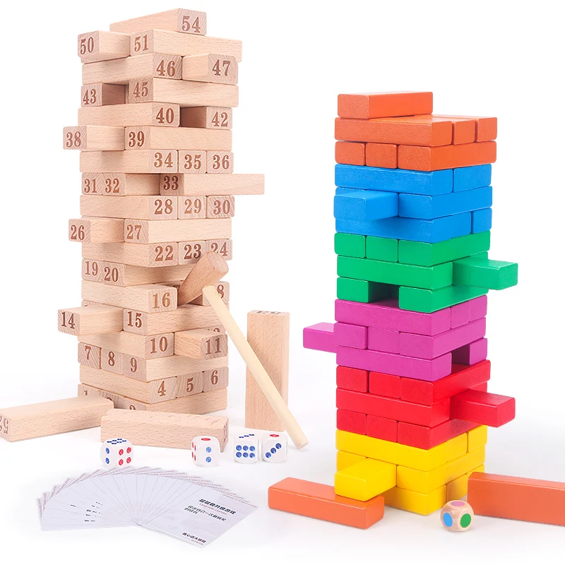 
Classic Wooden Stacking blocks toy children wooden connecting building blocks educational game 
