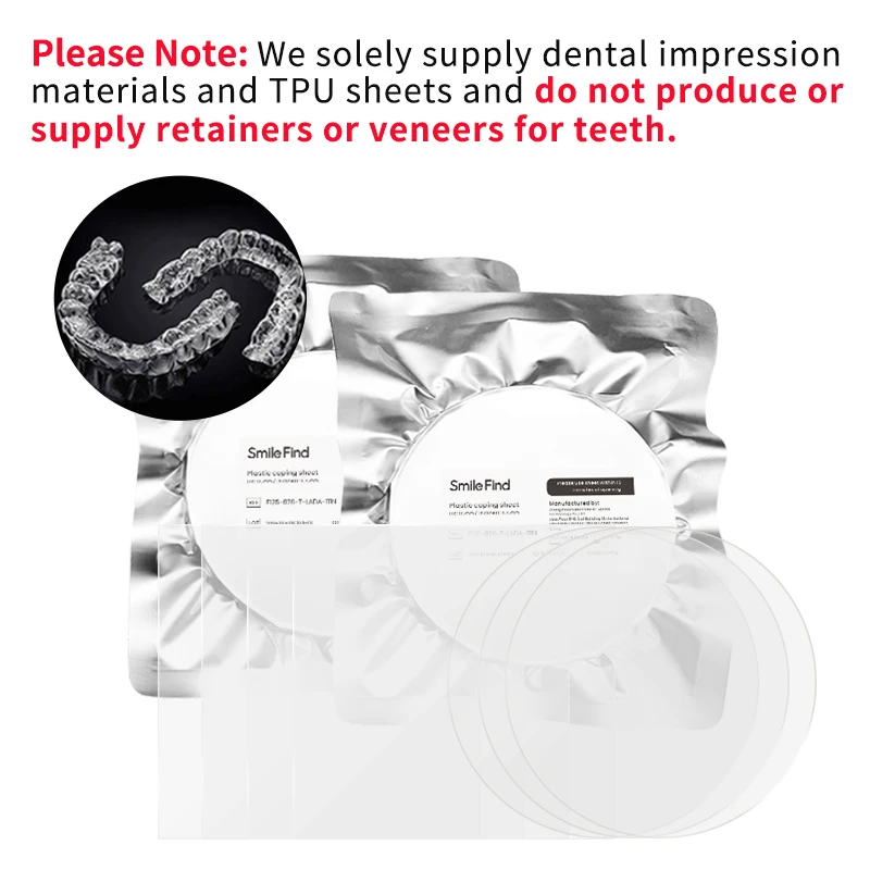 Invisible Orthodontic Plastic Alignment 0.8mm 0.6mm 0.75mm 1mmhard Soft Dental Clear Aligners Petg Tpu Vacuum Aligner Sheets