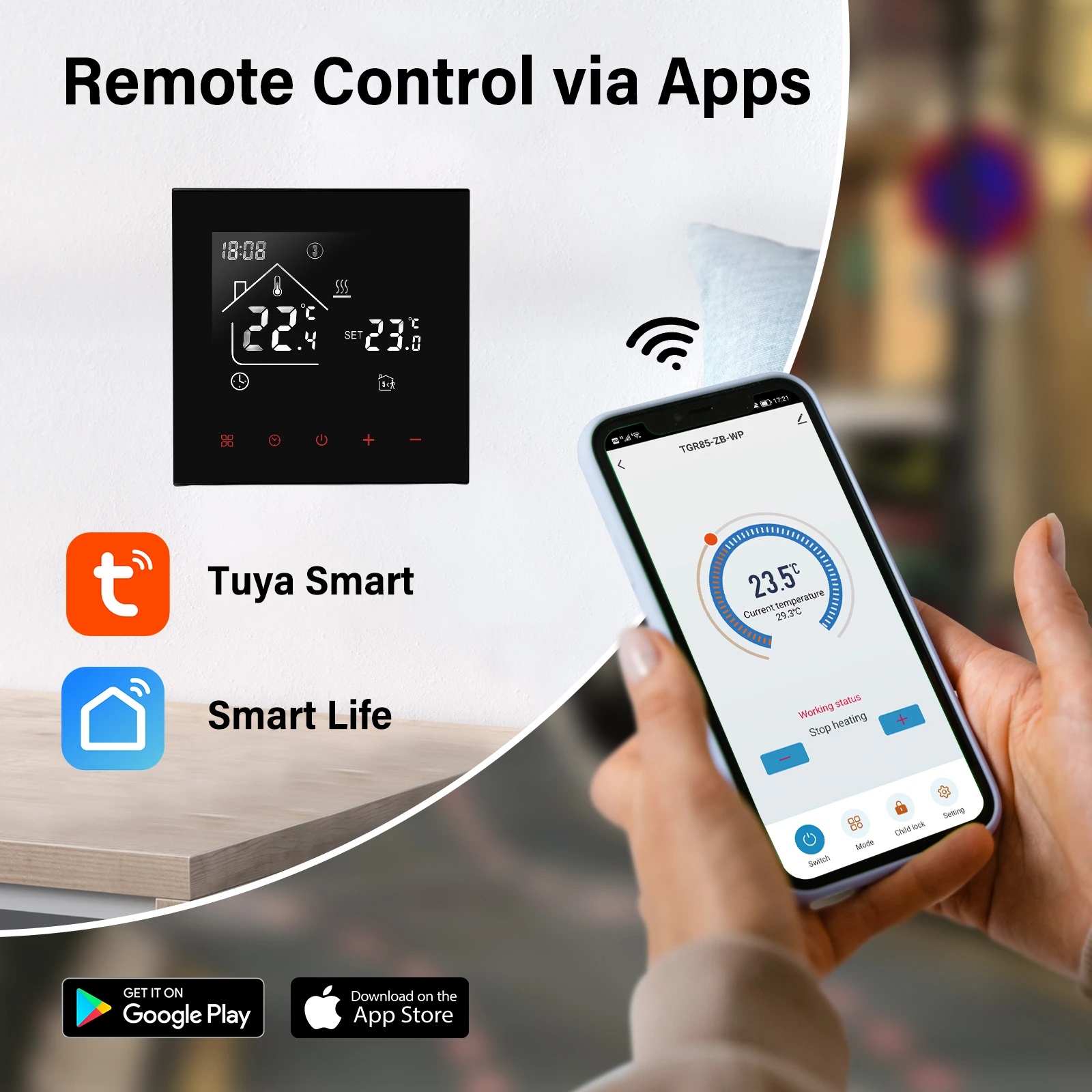 3A water underfloor heating room thermostat Zigbee smart Tuya thermostat for hydraulic water heating system