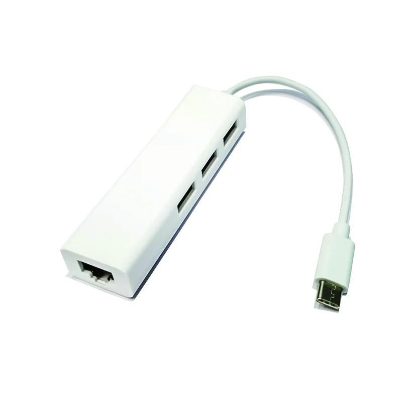 Hot sell USB 3.1 Type C To 100M RJ45 Ethernet LAN Adapter with 3 Ports USB type-c hub
