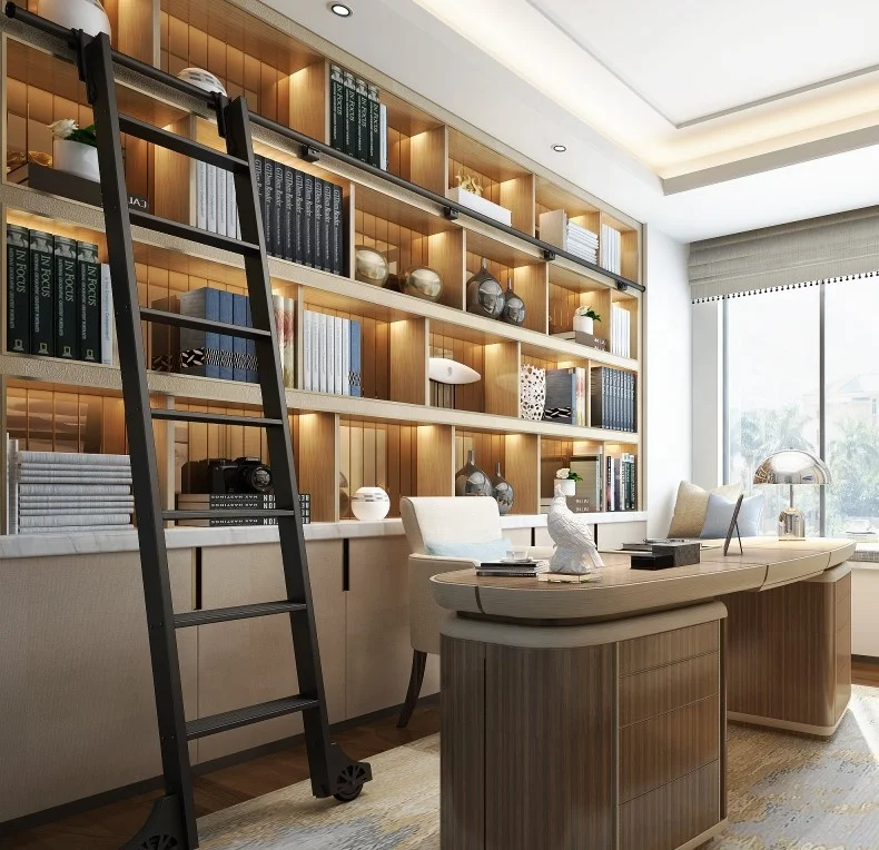 
Sliding Rolling Ladder Hardware for Library and bookshelf. 