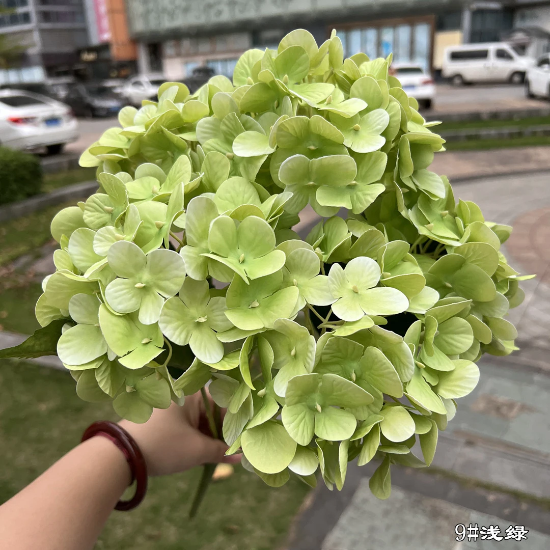 Real Touch Hydrangea Wedding Decoration 3d Hydrangea Flower Large Size 5 Heads Big Artificial Flowers Faux Latex Hydrangea