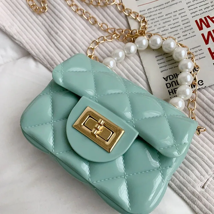 New girls crossbody bag mini silicone  jelly handbags for women and kids gift Children Silicone Chain one shoulder bag