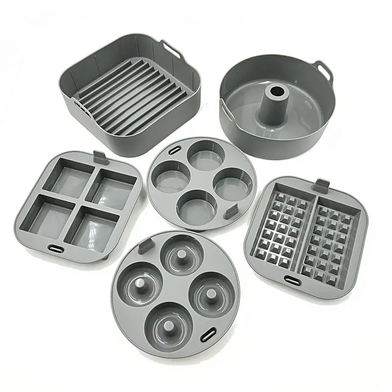 LifeTop FREE SAMPLE Silicone Air Fryer Egg Bite Mold With Handle Molde Cake Pans Silicone Mold Muffin Pans for Air Fryer
