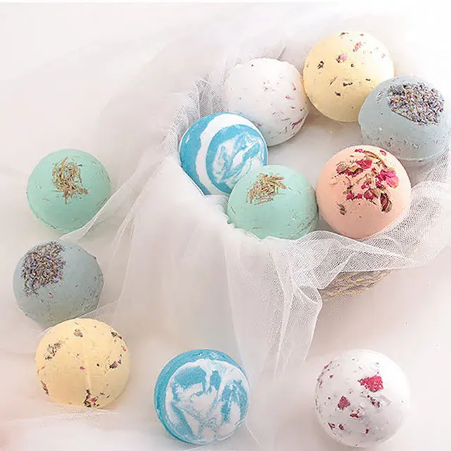 Handmade Bath Bombs Organic Natural Fragrance Skincare Sea Salt Bubble Fizzy Bathbombs Rose Essential Oil Skin Rejuvenation Soap