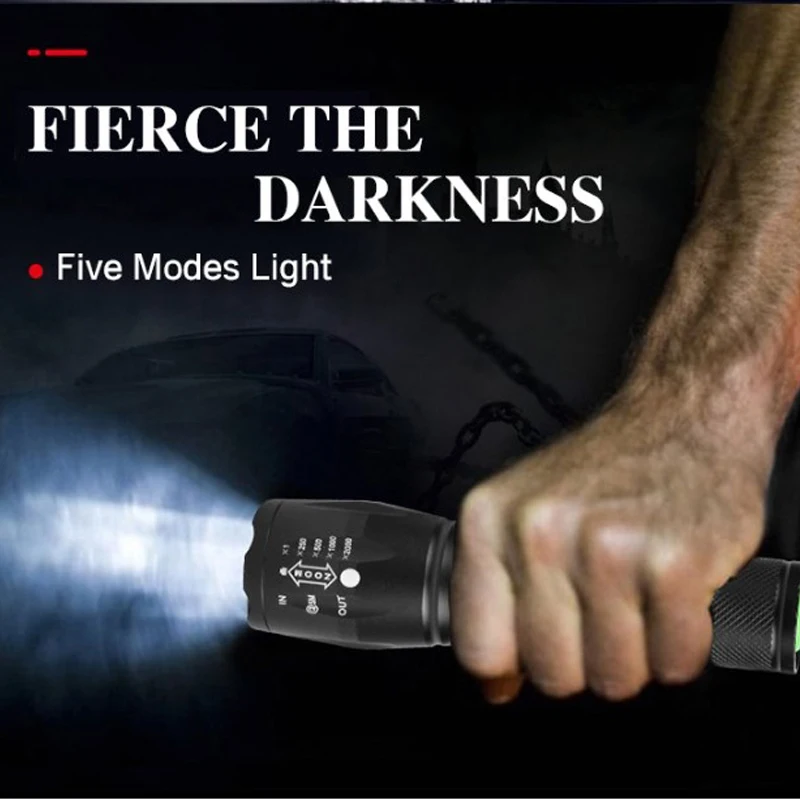 Multipurpose T6 Brightest Portable 500 Lm 18650 USB Rechargeable Metal Power EDC Tactical LED Mini Torch