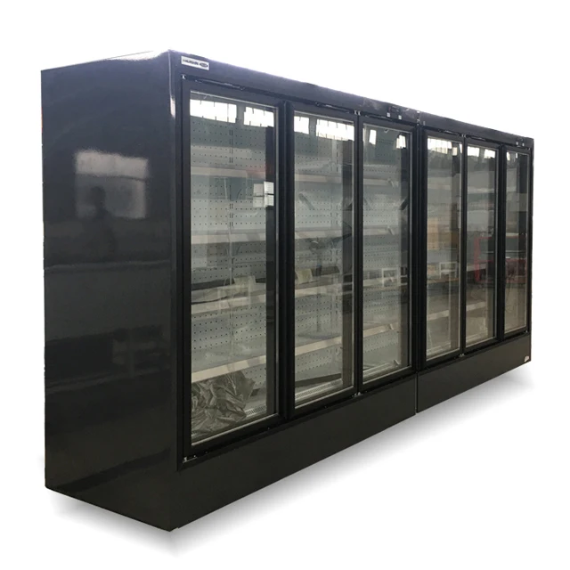 New Design Vertical Glass Door Display Beverage Cooler Fridge Supermarket Multideck Glass Door Freezer
