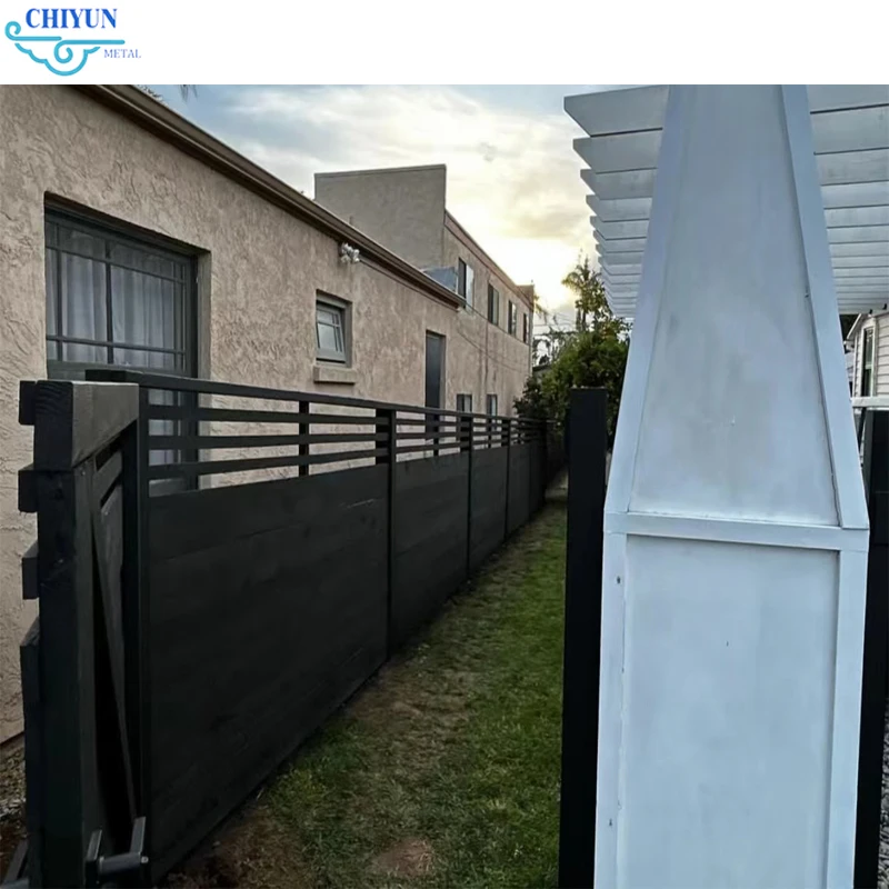 Modern Black Aluminum Picket Metal Fence Customized Outdoor Decorative Security Fence Powder Coating Welded Construction Garden