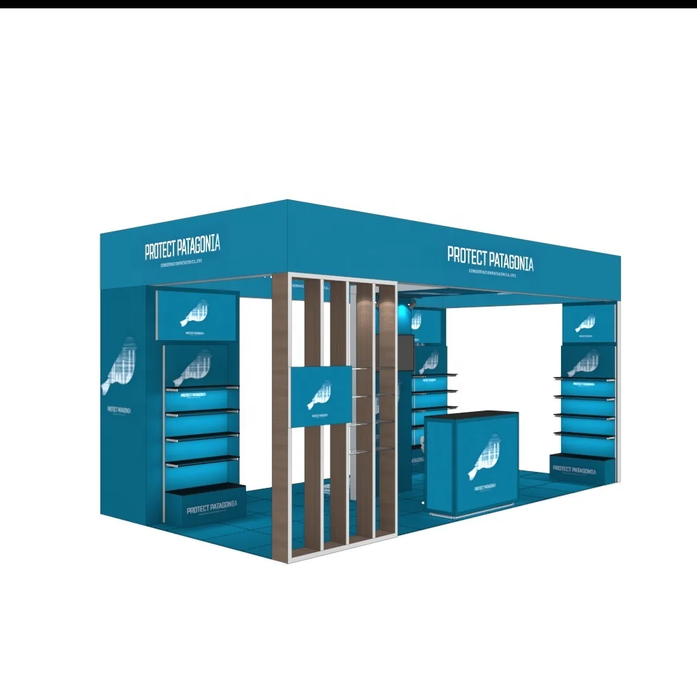 Backlit Eyecatching Aluminum Illuminated Fabric SEG LED Light Box Display Booth Shelf Stand Storable 10x20 Trade Show Booth