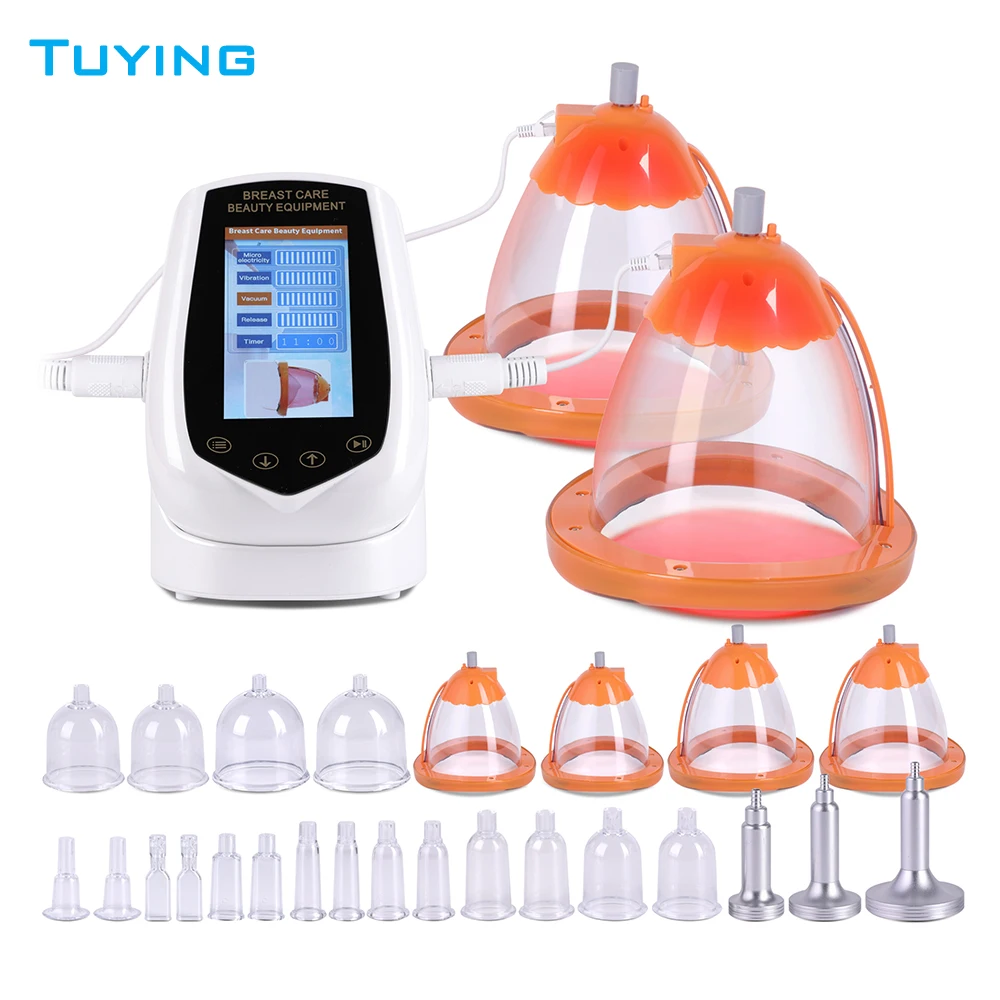 new design 24pcs suction cups micro current led butt lifting breast enlargement vacuum therapy machine