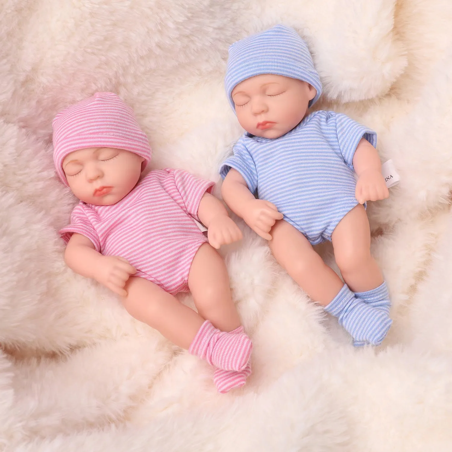 Full Silicone Toddler Doll Kits 7.51inch Soft silicone Real Baby Dolls reborn baby dolls