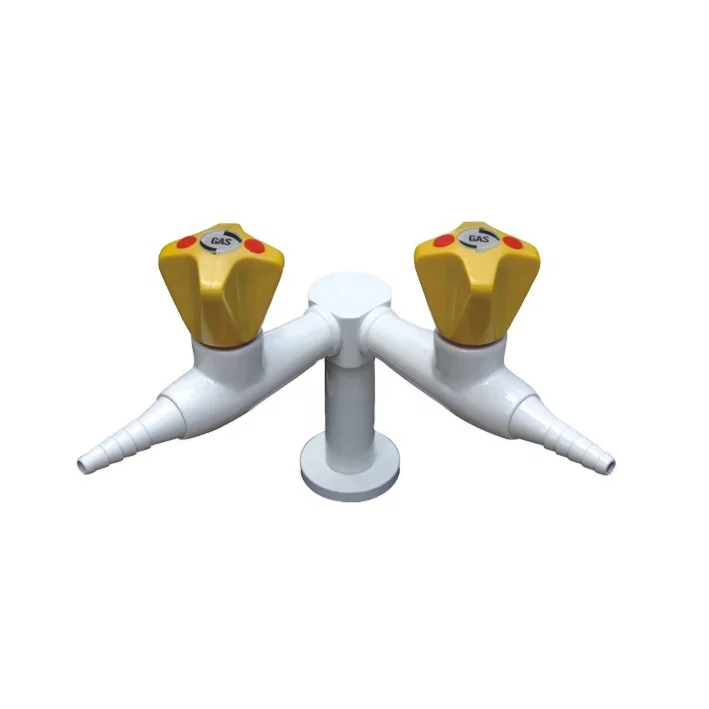 Laboratory Accessories Double Head Gas Tap/Bench-top Gas Cock/Brass Gas Valve