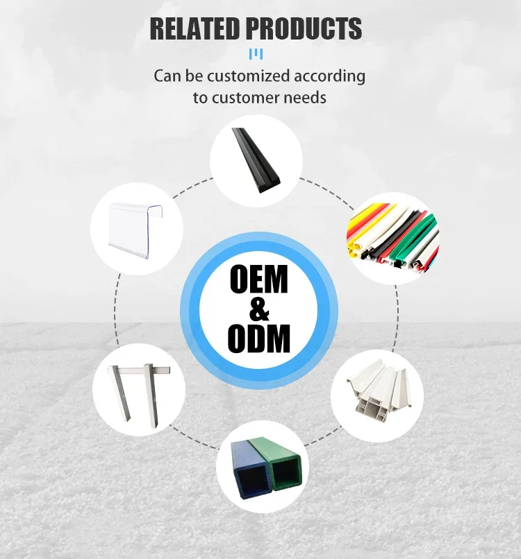 PVC plastic Profiles good quality custom manufacturing glossy surface pvc extrusion profile for Window