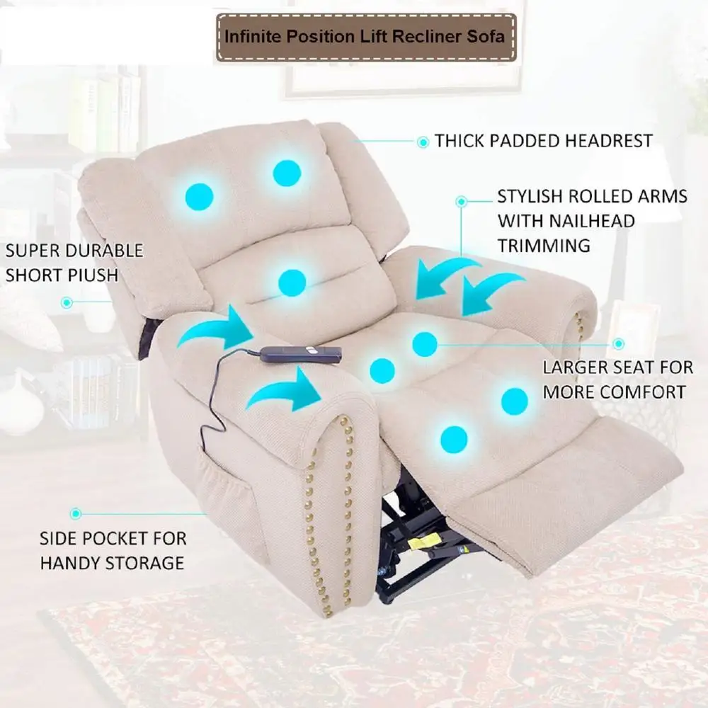 JKY Furniture ZOY China Morden Single Electric Lift Recliner Chair With Side Pocket