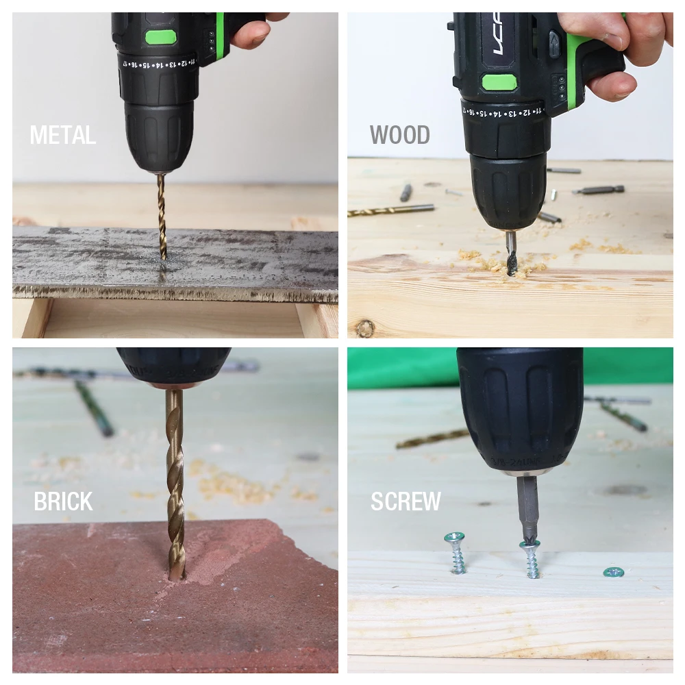 
Household 18V Cordless Drill 2 Speed Drill Cordless 17+1 Cordless Drill With LED Light 