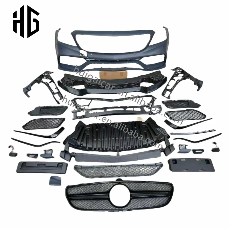 Upgrade 2018 Cls63 AMG Style Body Kit Front Rear Bumper Grill Assembly For Mercedes Cls W218 PP Materials