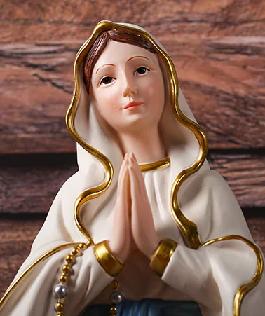 
European style art and crafts with catholic religious statues of virgin mary statue in resin and white 