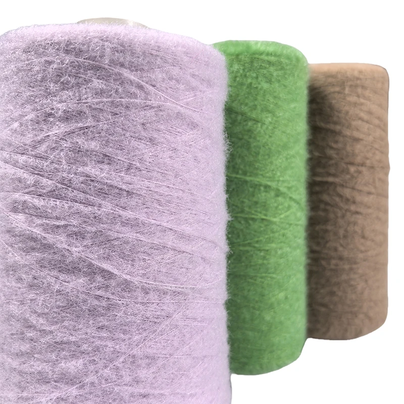 2024 100% Nylon 15s Colorful Long Hair Mink Fancy Yarn 1.3cm Feather for Knitting Long Plush Mink Cashmere Mink Yarn