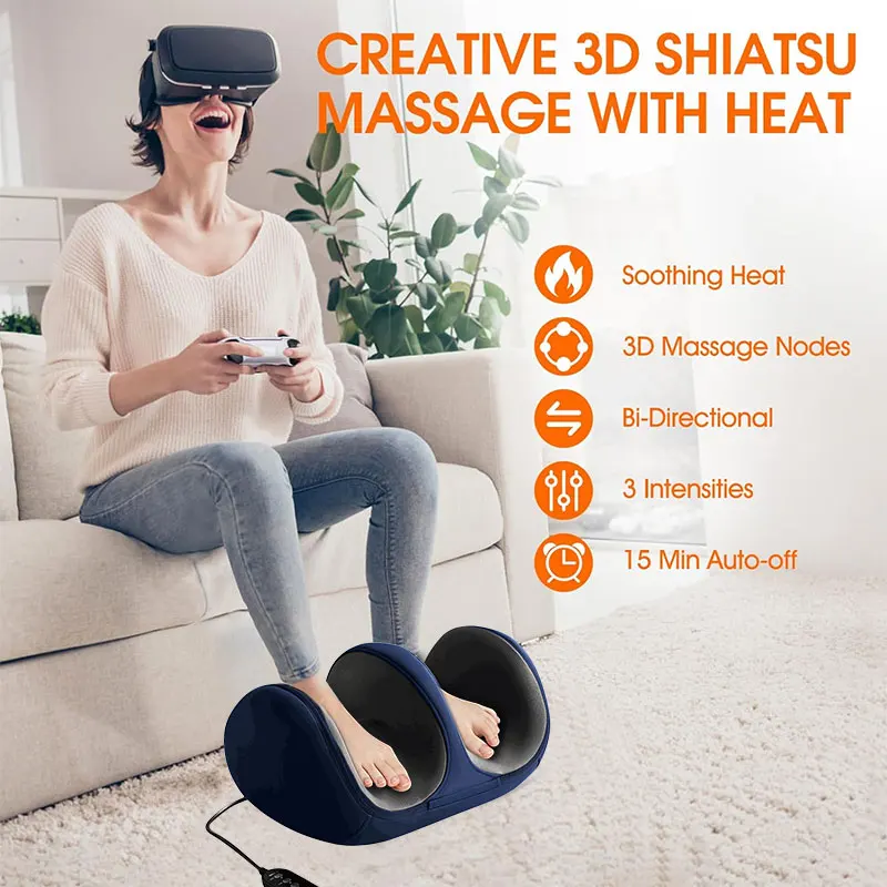 2024 Ce Rohs Office Shiatsu Heat Leg Vibrating Exercise Machines Reflexology Stimulator Air Pressure Foot Massager