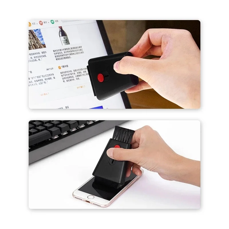Многофункциональный мини Чистящая Щетка компьютерный монитор клавиатура щетка для чистки с сенсорным экраном Выдвижной двойной головкой ноутбука экрана мобильного телефона