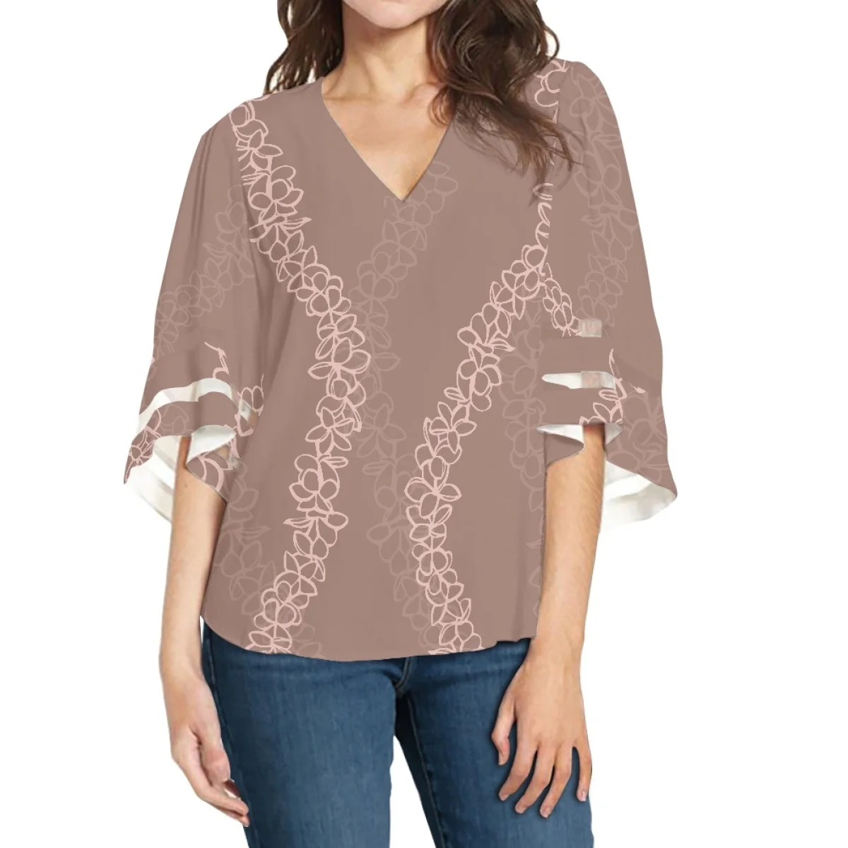 Puakenikeni Style Custom Design Chiffon Top Manufacturers Direct Light Soft Clothing Casual Comfortable And Breathable Clothing