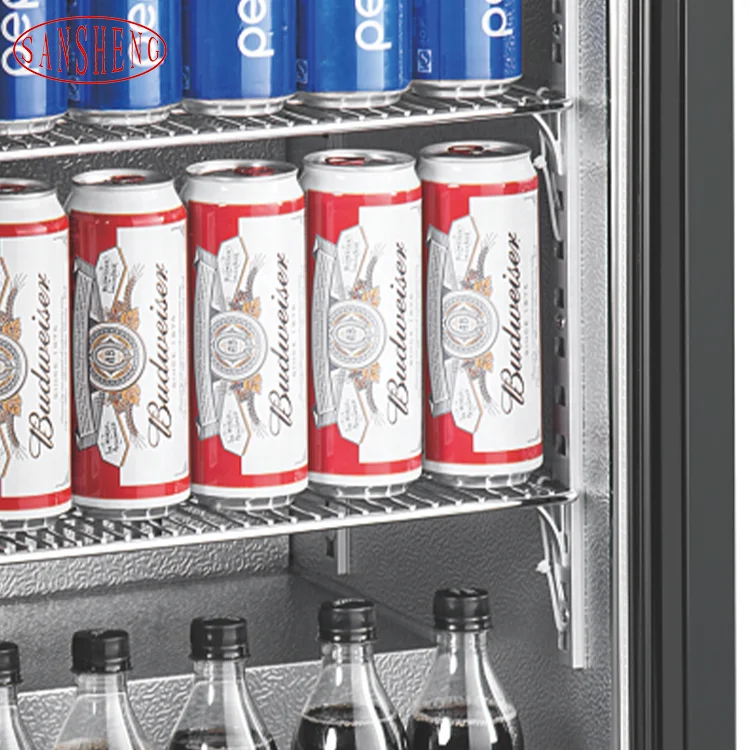 Custom Commercial Black 208l Small Mini Cooler Glass Door Display Fridge