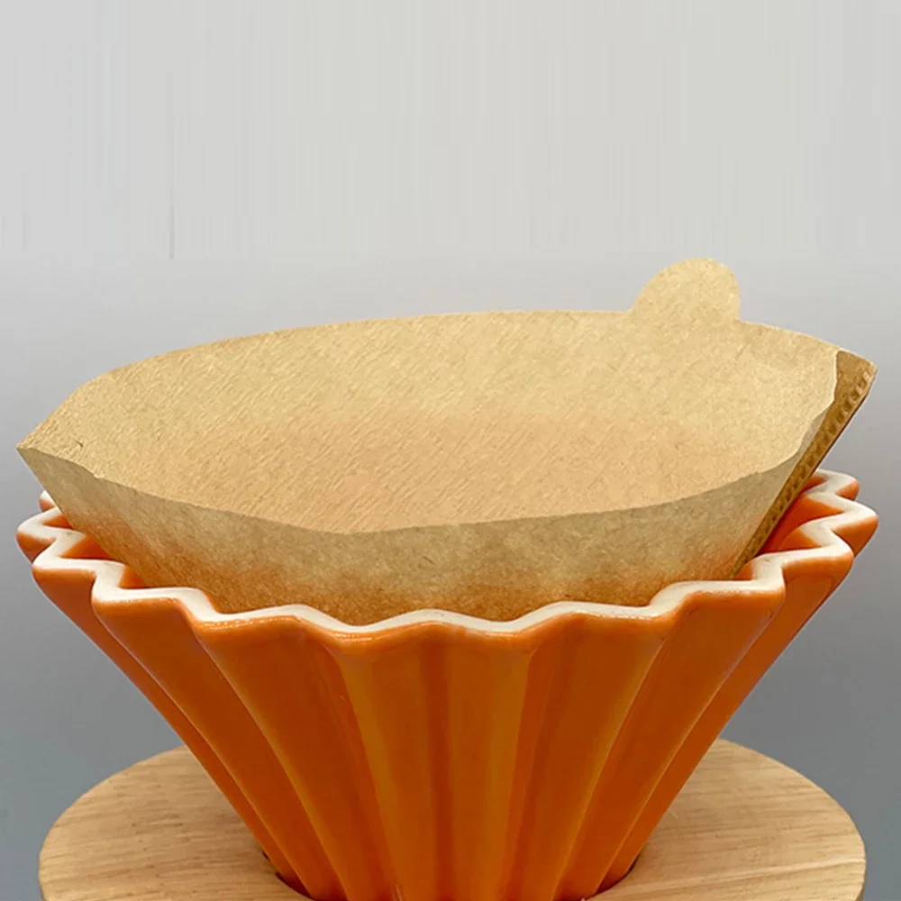 1-4 Cups Food Grade V Shape Cone Coffee Paper Filters with Ear