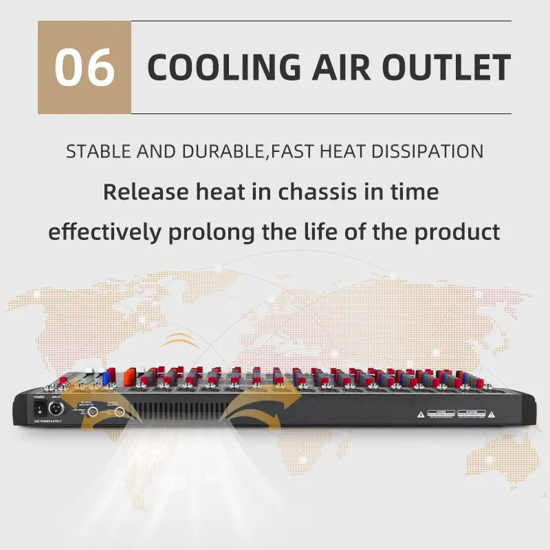 KAIKA  CT16-4 New 16-channel Max Audio Mixer with low price power amplifier Usb digital Audio DJ