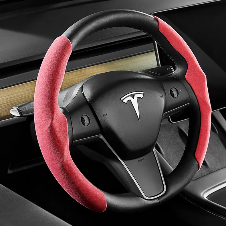 Чехол на руль EVBASE Tesla замша алькантара материал под заказ для модели 3 Y протектор автомобильного колеса аксессуары 2