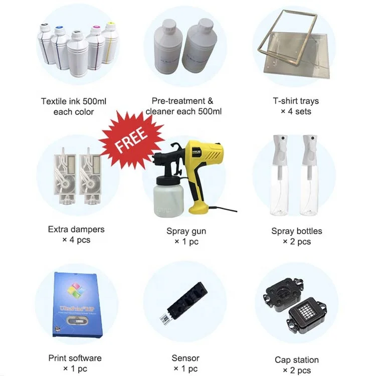 Direct to Garments Cheap DTG Printer with Automatic Maintenance Full Color Flatbed DTF UV Printer