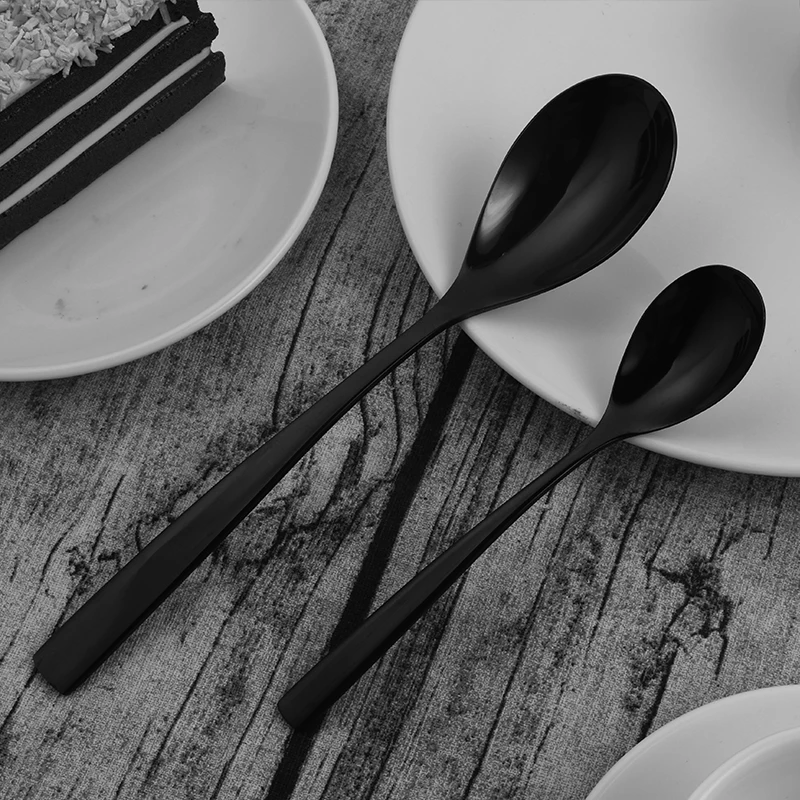 Black metal Set Cutlery Stainless Steel Bulk Cutlery Black knife fork spoon flatware  sets for wedding and gift