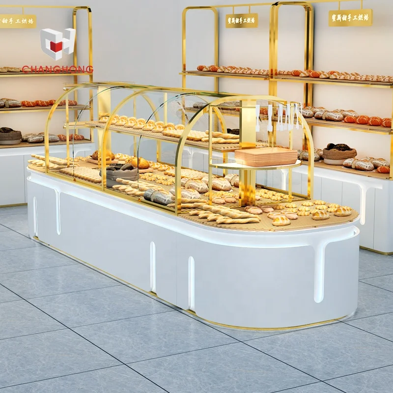 Bread display showcase cabinet wood cake case shelf counter wooden bakery display racks