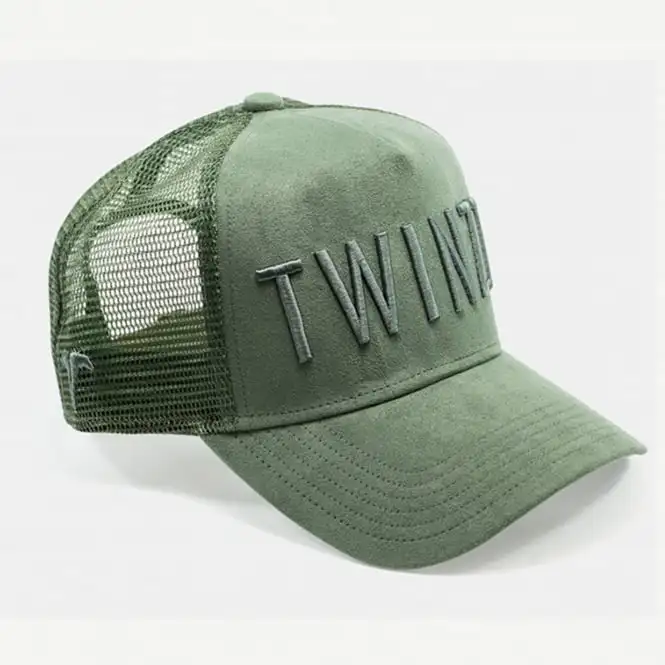 3d Puff Embroidery Suede Trucker Cap, Suede Trucker Hat, Trucker Hat Mesh