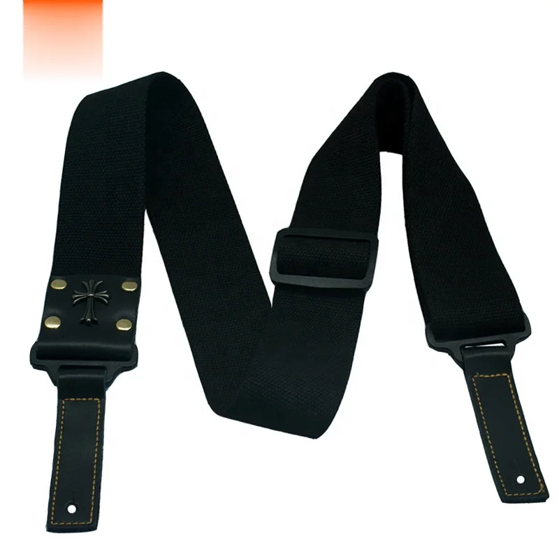 vintage guitar strap Cotton Leather Series Guitar Strap Deluxe Series for Electric, Acoustic, Bass Guitars - for Kids & Adults