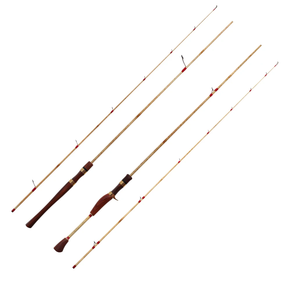 SPR005 2 section new design manufacturers fishing rods carbon fiber spinning casting fishing rod with wooden grip