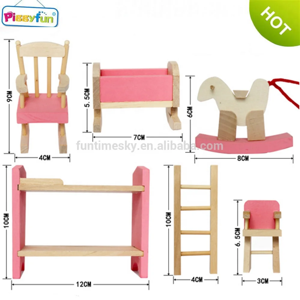 
2021 Hot Popular Pretend Furniture Toy Wood Doll House accessories furniture toys 