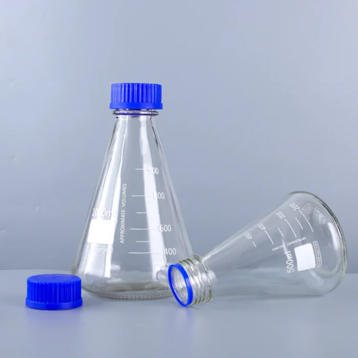 Wholesale clear glass reagent bottle laboratory chemical blue screw lid glass reagent bottle