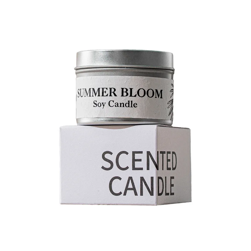 Plant soy wax indoor home scented candle smokeless home ornaments Iron can scented candle