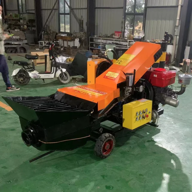 Good Quality Portable Small Cement Mortar Pump 7m3 H Diesel Concrete Pump Small Size Diesel Concrete Pump