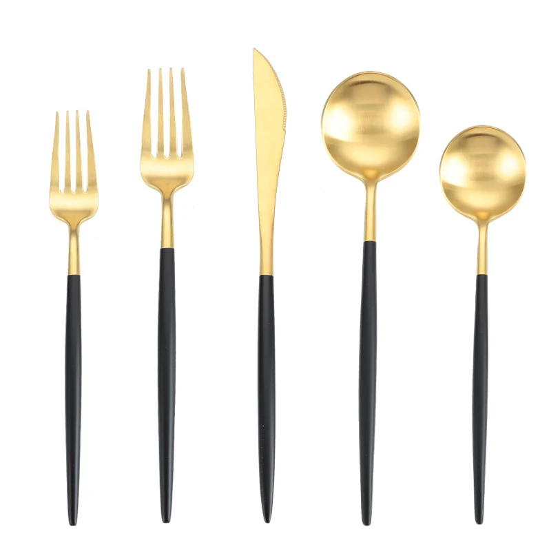 18/0 Cutipol Goa Cutlery Set,Wedding Stainless Steel 430 Matte Silver Black Gold Flatware Sets