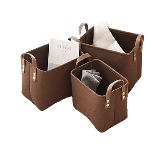 Storage Baskets Felt Foldable Storage Cube bin Shelf Bins Organizer Felt Box for for Kids Toys Magazine Books Clothes for Office