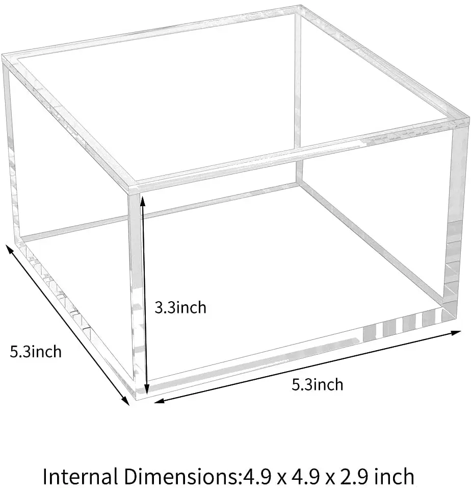 Thick clear acrylic box with magnet lid, acrylic square box for candy