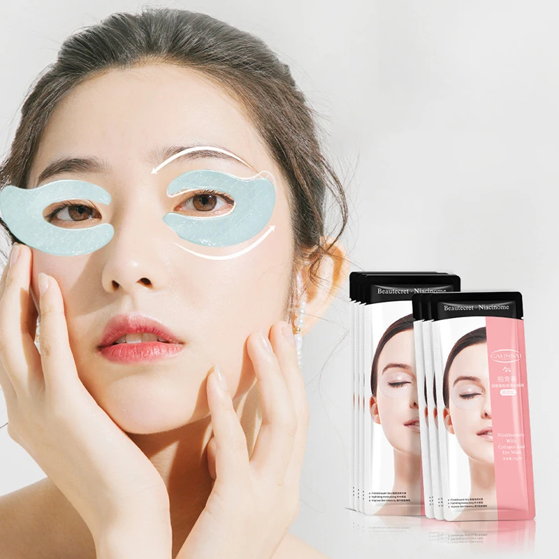 Six peptide collagen eye mask moisturizing and replenishing nicotinamide hydrogel eye mask to improve fine lines