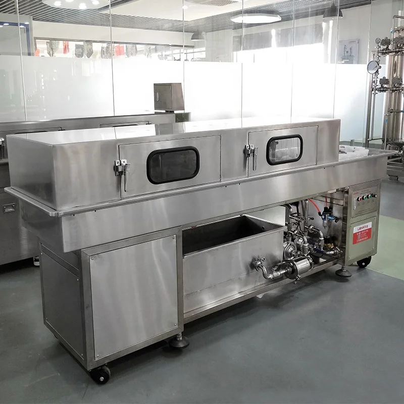 Semi-automatic Plastic Jar Glass Bottle Washing Machine Double Line Intermittent Rinser Machine for Food Beverage Cosmetics